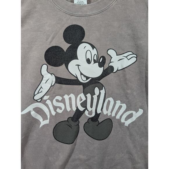 Disneyland Mickey Mouse Color Distressed Pullover Gray Sweatshirt Size SMALL - Picture 2 of 8